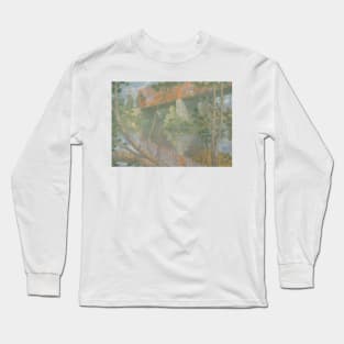 The Red Bridge by Julian Alden Weir Long Sleeve T-Shirt